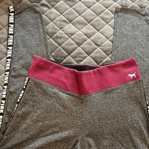 Grey and Maroon Victoria Secret Yoga Pants size L